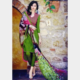 Fair lady’s soft mercerized cotton shalwar Kameez with full embroidery